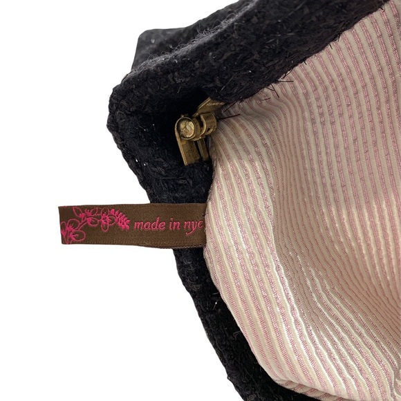 Lauren Merkin Clutch Black Gray Tweed Sparkle - Picture 8 of 10